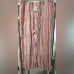 Striped Pink and Beige Lounge Pants-size small/medium